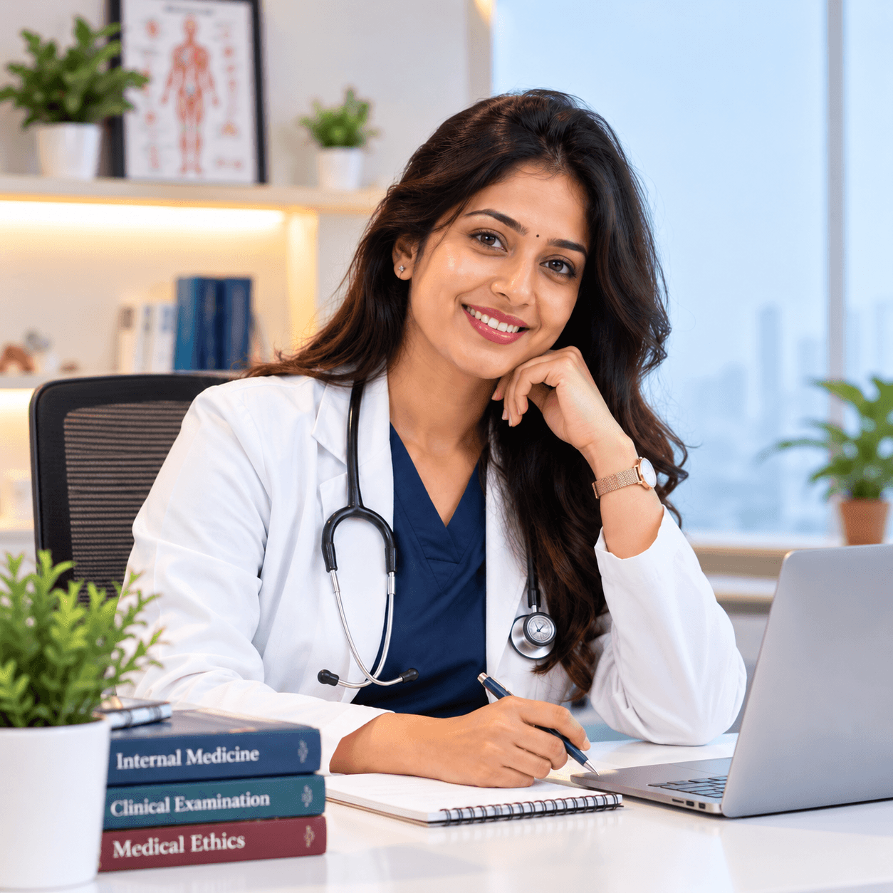 Woman with doctor